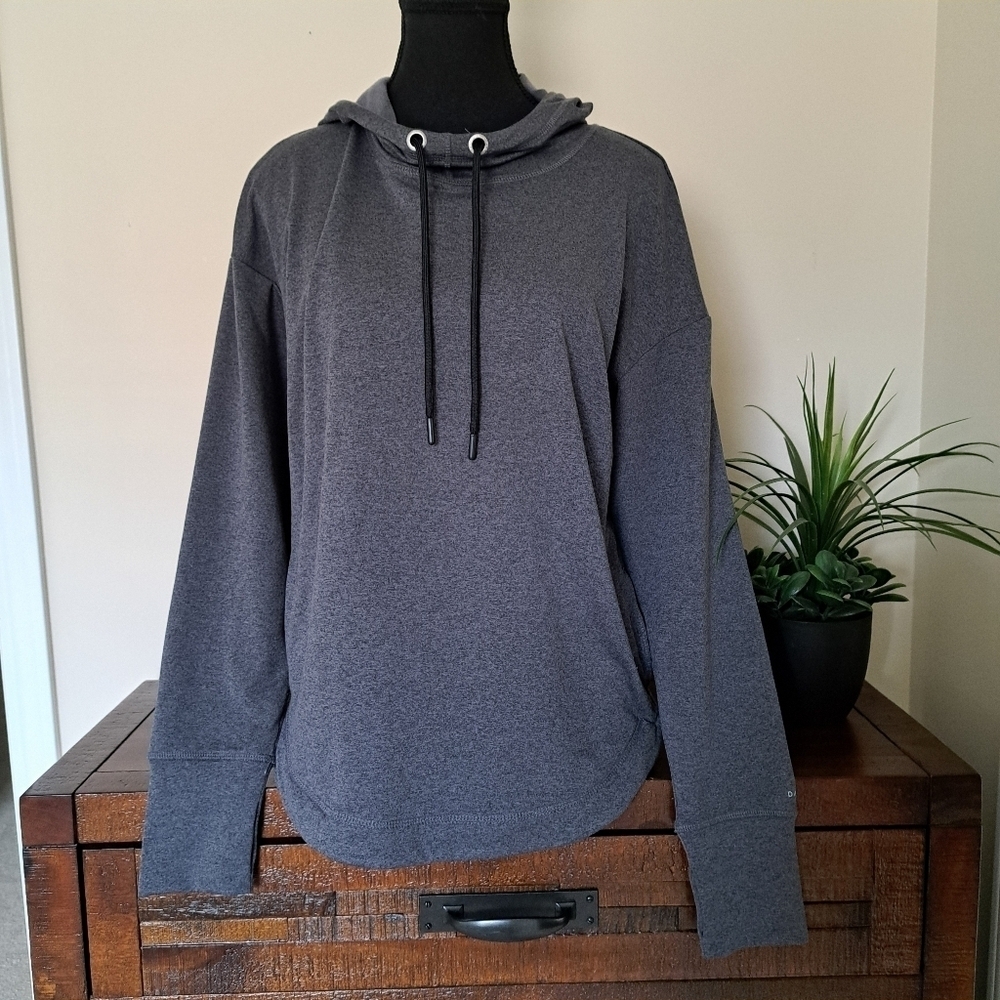 Danskin Hoodie Women's Small Grey Pull Over Hooded Sweatshirt Long Sleeved Cozy